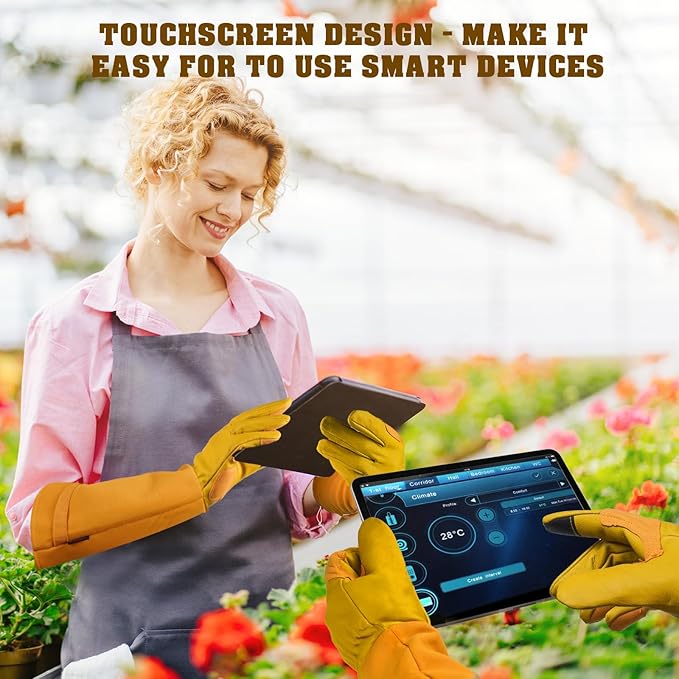 Long-Gardening-Gloves for Women/Men - Thorn Proof Rose Pruning Gloves Heavy Duty Gauntlet, Best Garden Gifts for Gardener-M