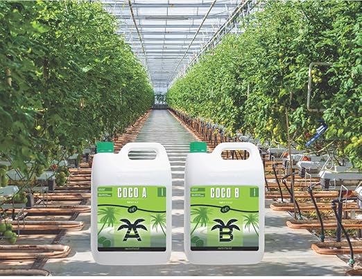 Nutrifield Liquid Fertilizer 5 Liter A 1-4-2 & B 3-0-0.5 Plant Food 2 Part Base Nutrients Veg and Flower Indoor Outdoor Hydroponic Coco Coir Garden Plant Soil Nutrient (5 Liter)