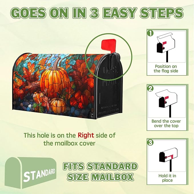 Vintage Pumpkin Mailbox Cover Fall Mail Box Covers Magnetic Standard Size 21x18 inch Autumn Pumpkins Post Letter Box Cover for Outside Garden Yard Halloween Thanksgiving