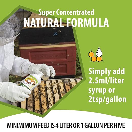 HIVE ALIVE Bee Food Supplement - Honey Bee Liquid Concentrate Feed Enhancer - Beekeeping Fall Spring Feeding – Lowers Winter Mortality, Boosts Gut Health, Colony Size (500 ml, 50 Hives)