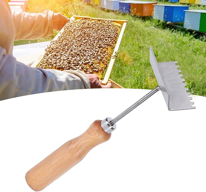 Beekeeping Shovel, 8.7x2.0x2.4in Queen Bee Excluder Bee Frame Tool Stainless Steel Honey Scraper Shovel for Garden