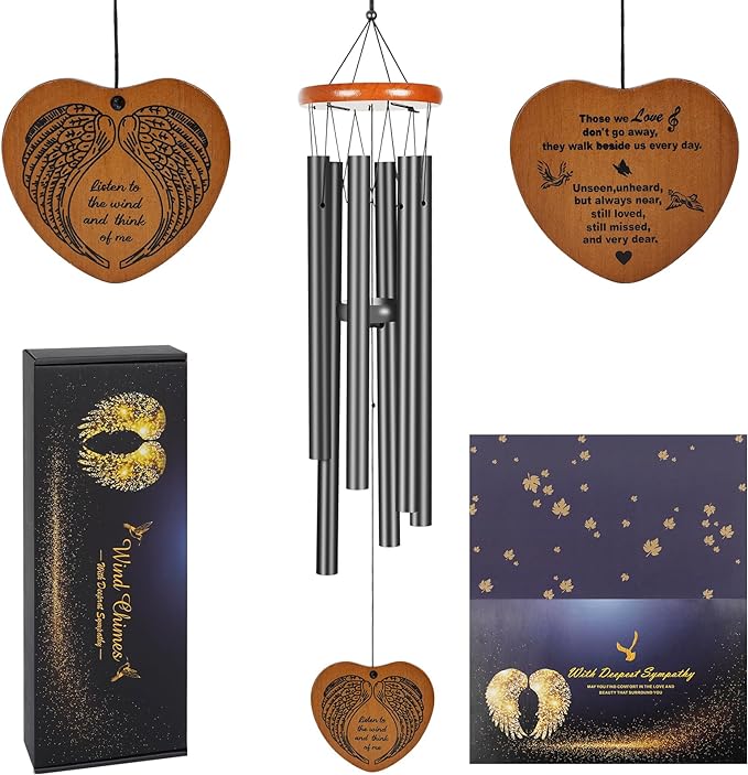 Wind Chimes Outdoor Outside,35" Memorial Wind Chimes,Bereavement Funeral Sympathy Gifts for Loss of Loved One, Mother,Father