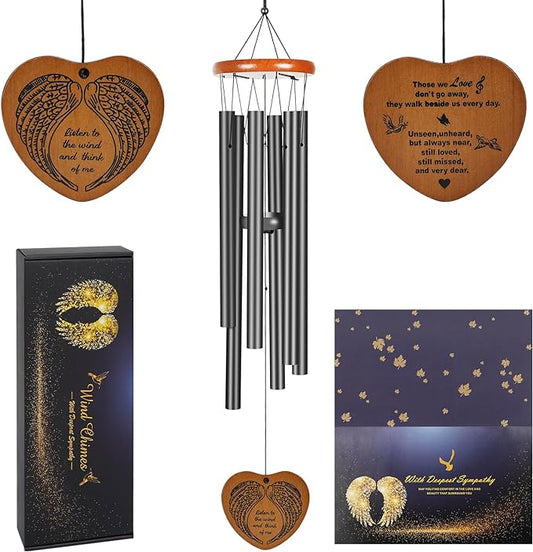 Wind Chimes Outdoor Outside,35" Memorial Wind Chimes,Bereavement Funeral Sympathy Gifts for Loss of Loved One, Mother,Father