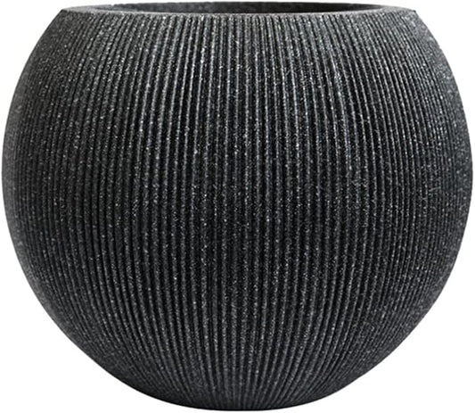 11.8 H x 14.5" Dia (8.9" Pot Opening) Plastic Round Black Planters for Outdoor Plants, Resin Flower Pot for Indoor and Outdoor Plants, Plant Pot with Drainage Holes and Plug for Home Patio Garden