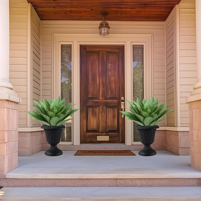 CXGS Artificial Agave Plant Large Fake Plants 2 Pack 22 Inch Faux Plants UV Resistant Agaves Greenery for Home Indoor and Outdoor Decor