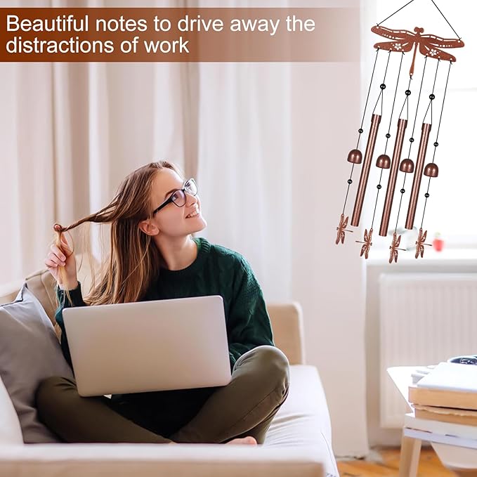 Metals Dragonfly Wind Chimes for Outside to Create a Zen Atmosphere Suitable for Outdoor Garden Patio Home Decor,Melodious Melodic Tones Wind Chimes Suitable as A Birthday Gift for Women Mom