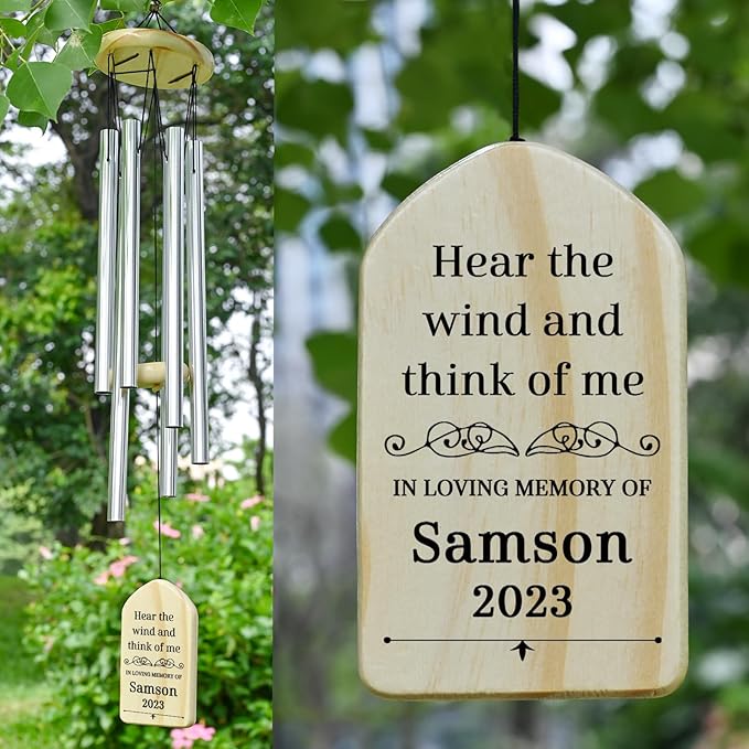 Sympathy Wind Chimes - Sympathy Gift - Bereavement Gifts for Loss of Loved One - Memorial Gifts - Loss of Father Gift - Loss of Mother Gifts - Condolences Gift for Loss