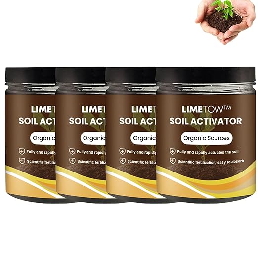 LIMETOW Premium Soil Activated Treasure - Organic Soil Activator & Plant Fertilizer for Raised Garden Beds, Potting Mix, and Seedling Compost (4Bottle)