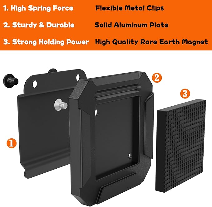 ULIBERMAGNET Magnetic Tool Holder, Gifts for Men Him Dad, Heavy Duty Clip-On Belt Magnet Holder,Soild Aluminum Strong Tool Holster Belt Clip for Screw Driver,Drill Bit, Wrench, Hammer, Hardware Tools