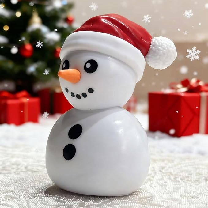 1 Pcs Christmas Snowman Figurines Cute Unique Snowman Design Mini Figurines Desk Ornament Decorations Indoor for Christmas Decor Winter Home Table Bedroom Office Desktop Display Ornaments