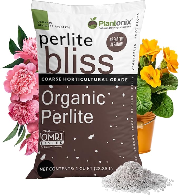 Perlite Bliss (1 Cubic Ft) - Organic Perlite for Plants - Coarse Perlite Bulk Soil Amendment - Chunky Perlite for Plants, Potting Soil, Garden Soil, & Coco Coir - Horticultural Perlite for Gardening