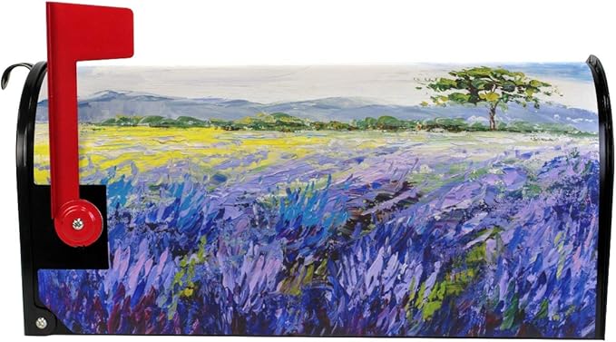 WOOR Lavender Magnetic Magnetic Mailbox Cover Standard Size for Garden Yard Outdoor Decorations-18 x 20.8"