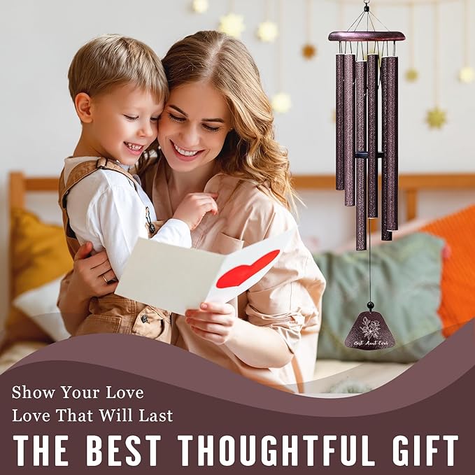 Aunt Gifts, Best Auntie Ever 32" Wind Chimes, Aunt Birthday Gifts, Best Auntie Gift Ideas from Niece, Cool for Aunts, Funny Aunties Windchimes from Niece Nephew