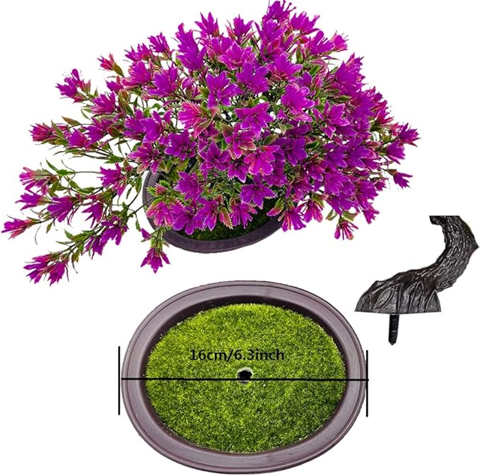 Artificial Plants Greenery Bonsai, Room Decor Fake Bonsai Tree Faux Plants for Home Decor Indoor Bookshelf Office Desk Bathroom Farmhouse Decor, Tall 9.5"