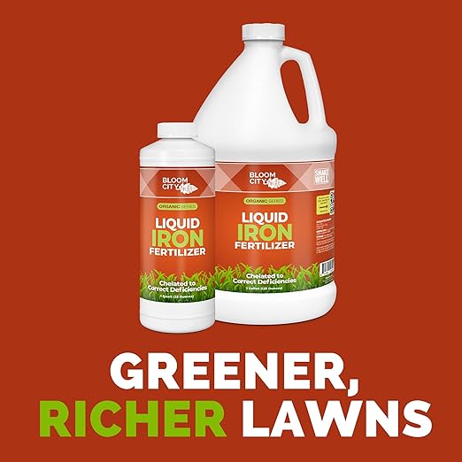 Bloom City's Organic Liquid Iron - Liquid Iron for Lawn - Chelated Iron for Plants, Gallon (128 oz)