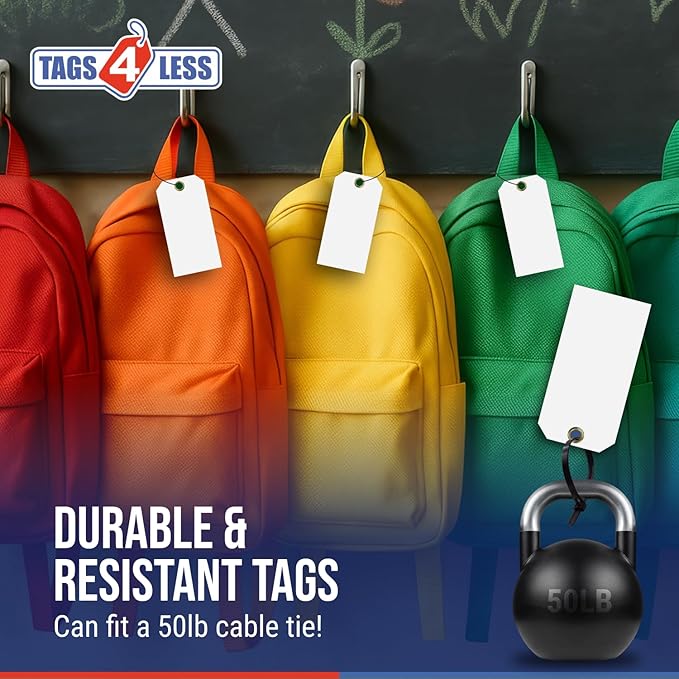 Tags 4 Less 15 Mil Waterproof Plastic Tags, Pack of 100 – 3” x 6” Heavy Duty Plastic Tags for Labeling, Outdoor Tagging, Equipment Labeling, Luggage, Valves & More (Fluorescent Yellow)