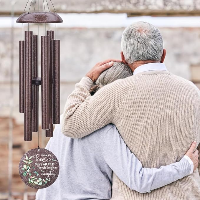 Sympathy Wind Chimes, Personalized Wind Chime for Loss of Loved Ones, Memorial Gifts Wind Chimes, Metal Bereavement Condolences Gifts for Funeral 36inch (Produced in USA)
