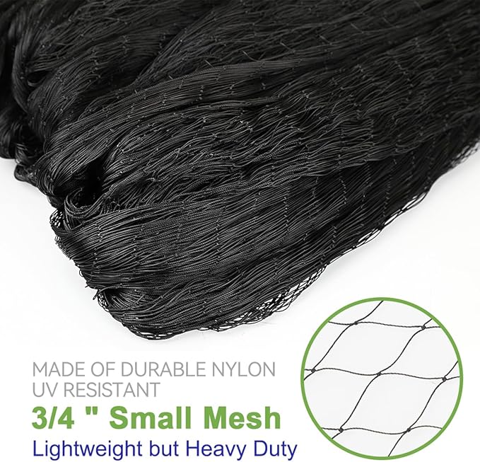 OGORI 25' x 50' Bird Netting Heavy Duty Nylon 3/4" Mesh Garden Netting Protect Fruit Trees, Plants and Vegetables