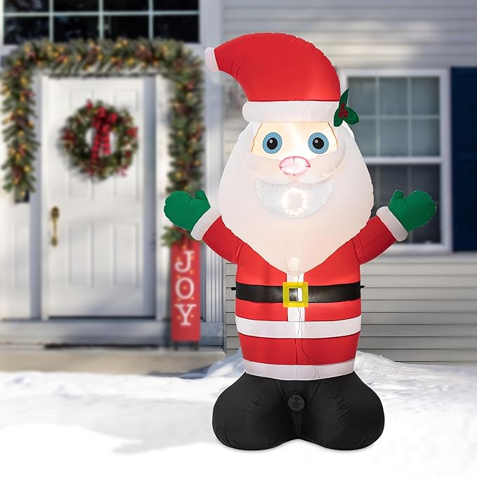 eUty 8ft Christmas Inflatable Outdoor Decoration Lighted Musical Santa Decor Waterproof Christmas Blow Up Yard Decorations for Xmas Holiday Party Yard Garden Lawn Decor