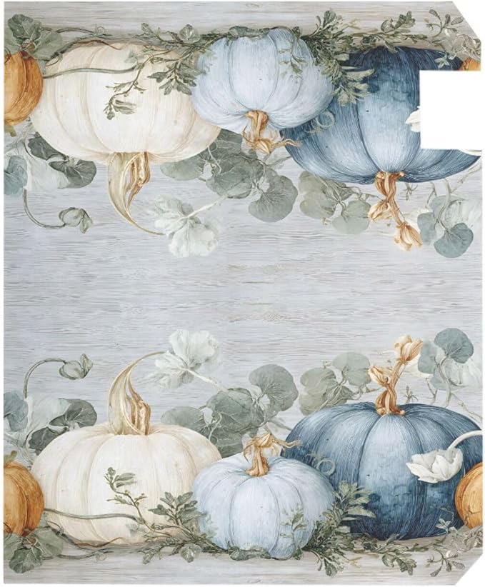 ALAZA Fall Blue Orange Grey Pumpkin Magnetic Mailbox Cover MailWraps Garden Yard Home Decor for Outside Oversized-25.5" x20.8"