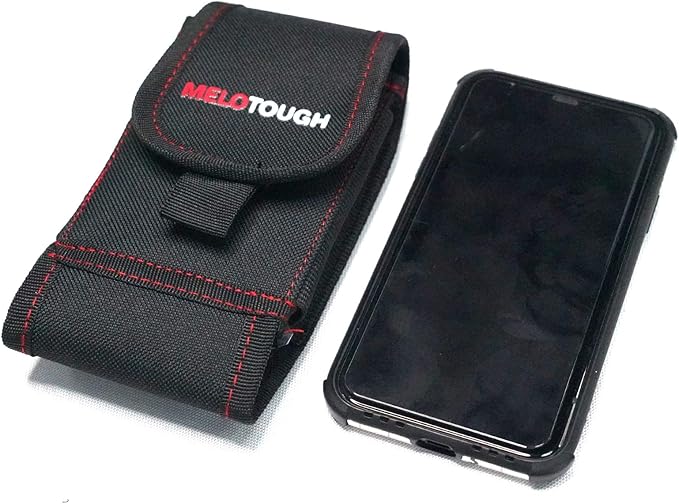 MELOTOUGH Tool Belt Suspenders Construction Work Suspenders with detachable phone holder comfortable foam shoulder padder (Red)