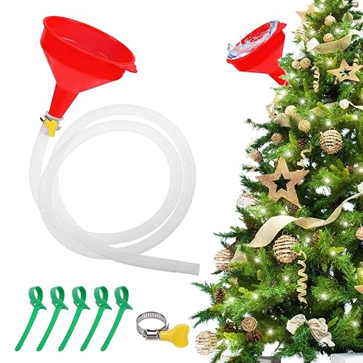 MADHOLLY Christmas Tree Watering Funnel - Fixed with Cable Ties Clamp, No Leakage, Stable Tree Watering Can System Device Spout Plant Watering Tool for Xmas Tree