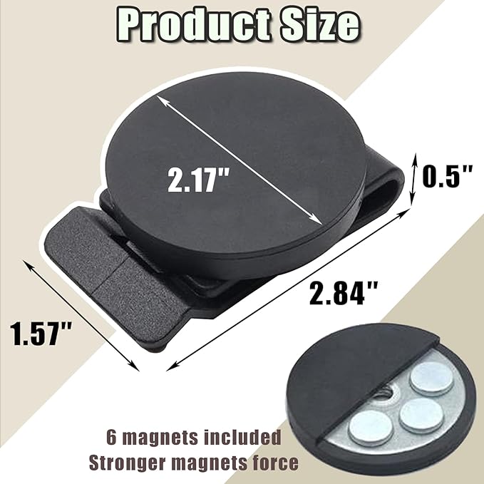 2Pcs Magnetic Belt Tool Holder Round Magnetic Screw Holder Strong Clip-On Belt Magnet Holster Magnetic Tool Organizer for Nails Screwdrivers Wrench Easily Portable and Convenient to Use