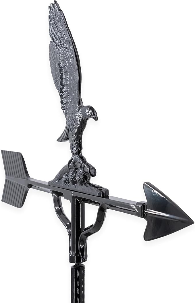Montague Metal Products 32-Inch Weathervane with Satin Black Eagle Ornament