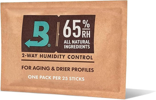 Boveda 65% Two-Way Humidity Control Pack for Up to 25 Items – Size 60 – Single – Aging & Long-Term Storage in Plastic & Wood Boxes – Moisture Absorber – Humidifier Pack – Individually Wrapped