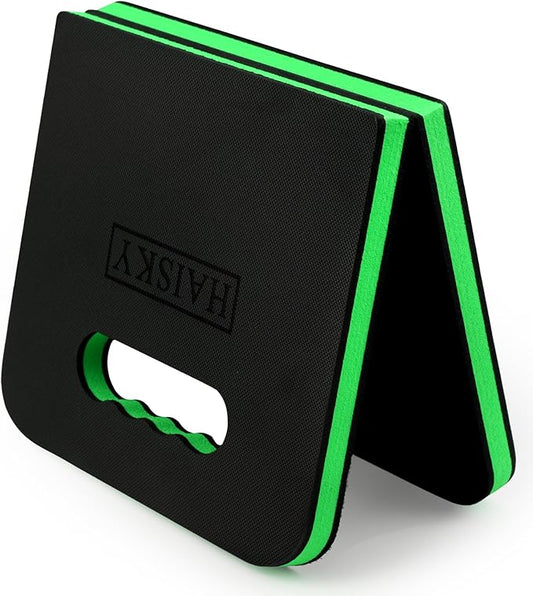 Extra Thick Kneeling Pad with Carrying Handles, EVA Foam Cushioning Mat for Knee for Gardening, Mechanic, Bathing Baby, Exercise & Yoga, 20.5 x 11.8 x 0.9 in, Green & Black