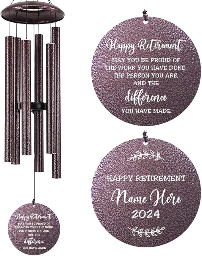 Retirement Wind Chimes, Retirement Gifts of 2024, Happy Retirement Decorations, Best Gifts for Retirement, Decorative Wind Chimes Outdoor, Product in USA