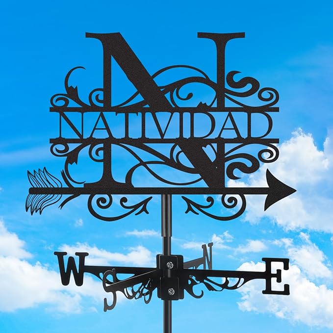 Personalized Monogram Metal Weather Vane, Custom Last Name Weathervane, Wind Direction Indicator, Weather Vanes Roof Mount, Wind Vane Outdoor Decor for Shed Garden Yard Patio, Customized Gifts