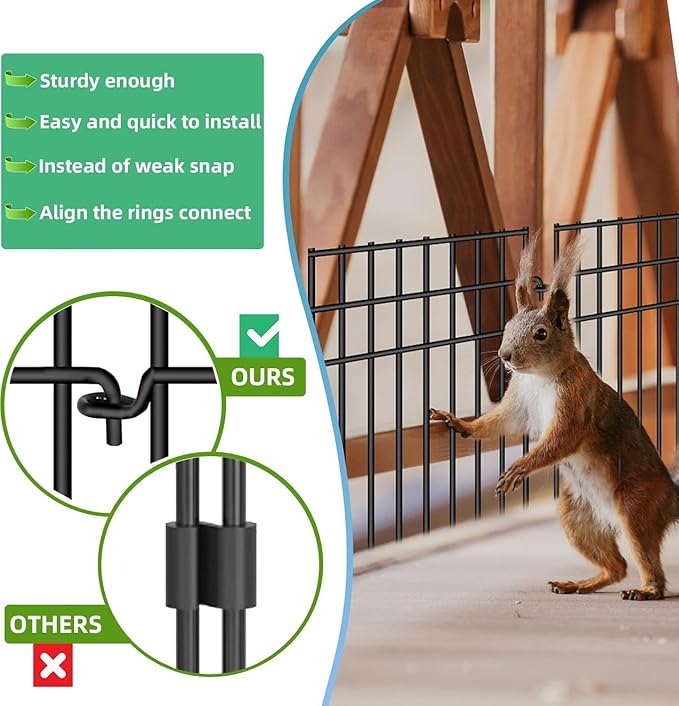 35 Panels Animal Barrier Fence, 13in(H) x 35.5ft(L) Dog Digging Fence Barrier, 1.2 in Gap Anti Dig Garden Edging Border, Rustproof Metal Ground Defense Border for Outdoor