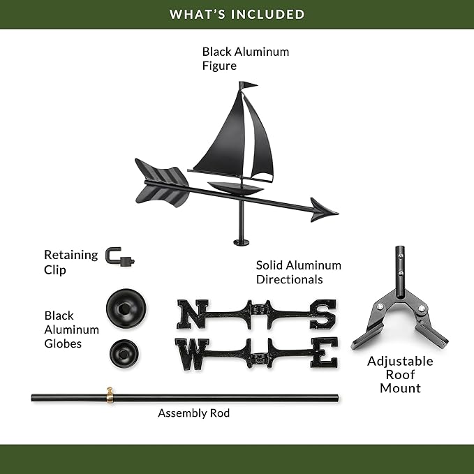 Good Directions Sailboat Weathervane with Roof Mount