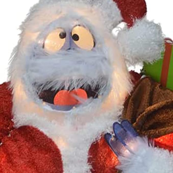 ProductWorks 24 Inch Santa Bumble The Abominable Snow Monster Indoor/Outdoor Christmas Yard Ornament, Holiday Display with 35 Clear LED Lights