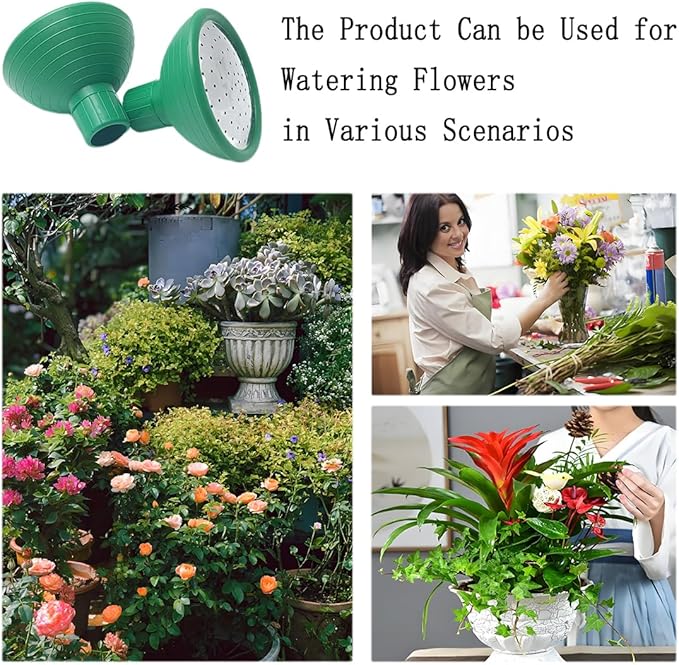 Watering Can Rose Head, Universal Water Sprinkler Sprayer,Garden Watering Can Replacement Nozzle for Watering Cans Garden Plants Indoor & Outdoor (Green-2Pcs)