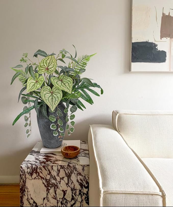 DILATATA Artificial Greenery Stems Box Set, 5 Kinds Mixed Eucalyptus Leaves Trailing Vine Plant Monstera Leaf Faux Plants for DIY Bouquets Wedding Floral Arrangements Table Centerpieces Vase Decor