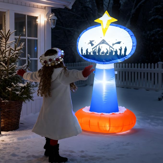 TRMESIA 4 FT Inflatable Christmas Yard Sign Decorations, LED Lighted Indoor Outdoor Xmas Blow up Decor,Christmas Garden Yard Lawn Decoration Enhance Winter Festivities