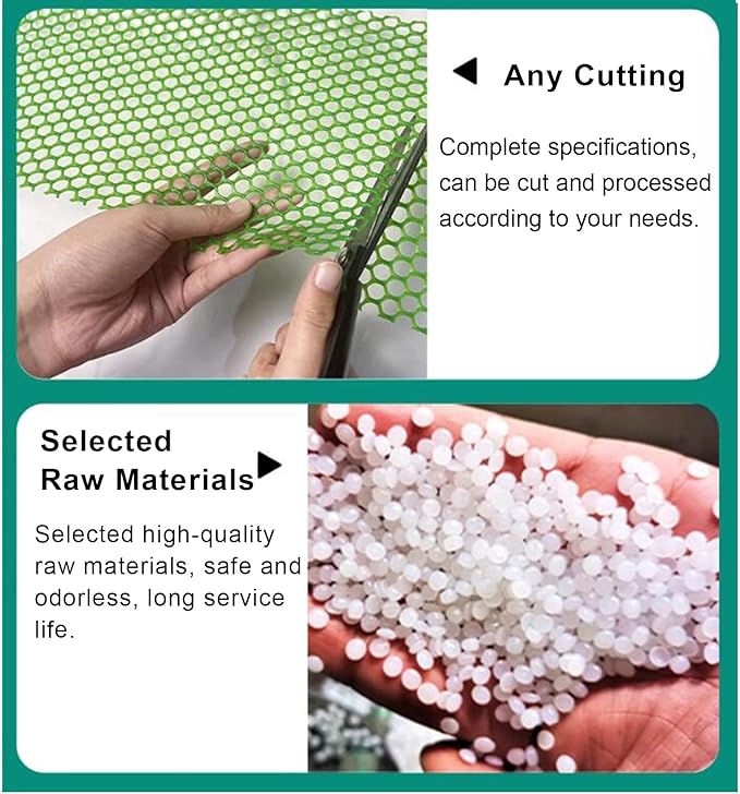 Plastic Chicken Wire Mesh Fencing 39.3″ x 32.8′ Roll Pet Garden Safety Fencing Netting Durable Heavy Duty Snow Fence for Poultry Floral Bird Patio Barrier, Easy to(Size:1x30M - Mesh 1.2cm,Color:Green)