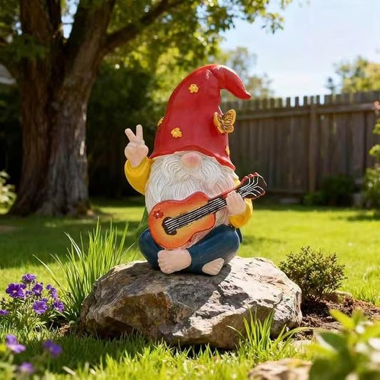 Garden Hippie Gnome Decor Statue,Funny Garden Gnomes with Peace Sign Decor Outdoor ，for House,Lawn,Patio and Porch, Gifts for Friend,Family.