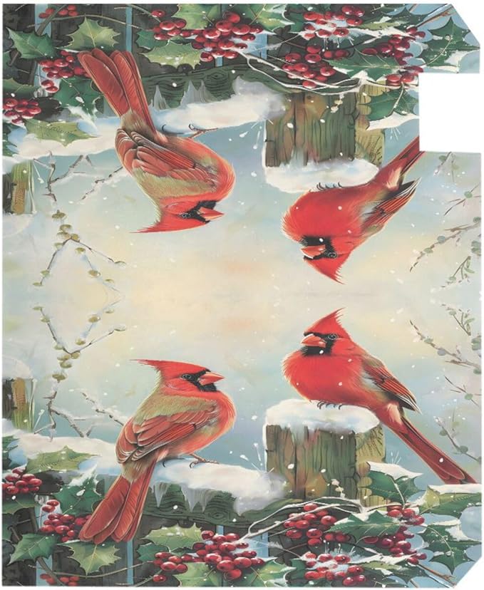ALAZA Winter Birds Snowflakes Berry Magnetic Mailbox Cover MailWraps Garden Yard Home Decor for Outside Standard Size-18"x 20.8"