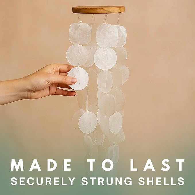Solange & Frances Natural Garden Decor Wind Chimes for Outside - Patio and Garden Gifts for Women Who Have Everything, Ideal White Elephant Gifts, Elegant Christmas Decorations Indoor for Men