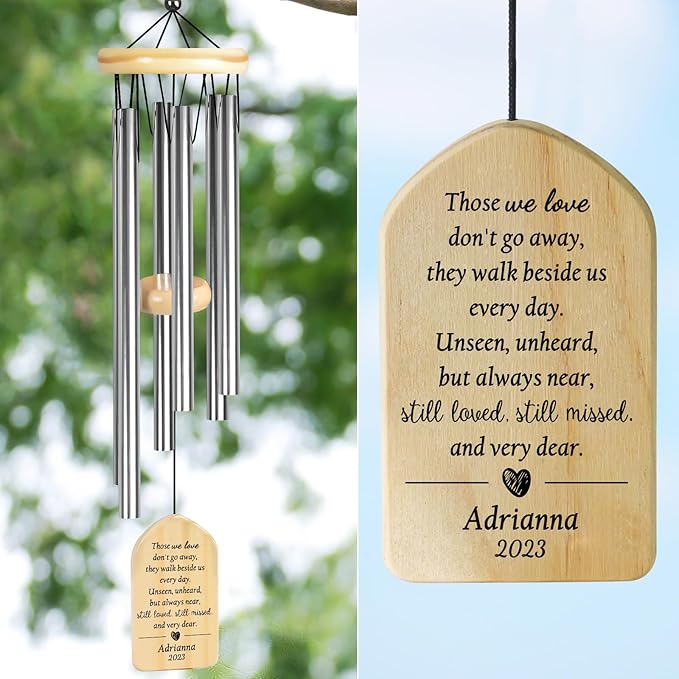 Memorial Wind Chimes - Sympathy Gift for Loss of Loved One - Bereavement & Remembrance Gifts in Memory of Loved One