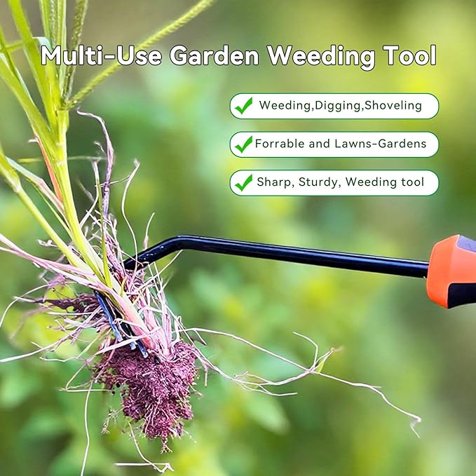 Weed Puller Tool,Portable Garden Hand Tool for Weed Removal,2024 New Garden Weeder Tool Stainless Steel Hand Weeder Tool,Tools for Vegetable Gardening Backyard Farm Planting & Weeding