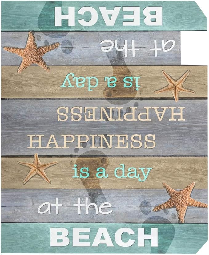ALAZA WOOR Happiness is Day at The Beach Magnetic Mailbox Cover MailWraps Garden Yard Home Decor for Outside Standard Size-18"x 20.8"
