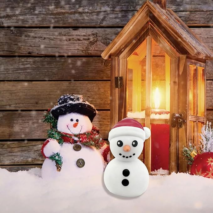 1 Pcs Christmas Snowman Figurines Cute Unique Snowman Design Mini Figurines Desk Ornament Decorations Indoor for Christmas Decor Winter Home Table Bedroom Office Desktop Display Ornaments