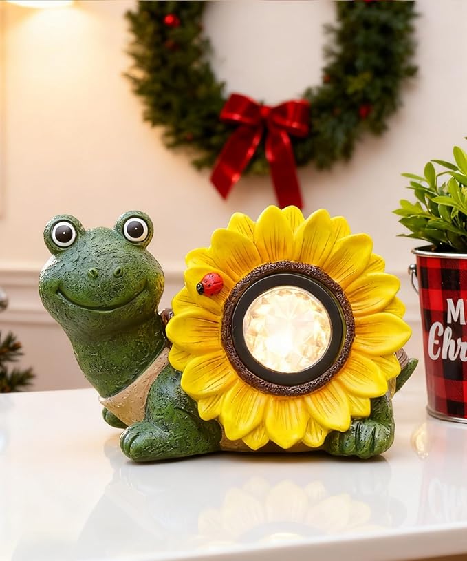 Solar Turtle Sunflower Light Garden Decor, Outdoor Statue Ornaments for Home Yard Lawn,Unique Gifts for Women Grandma Mom