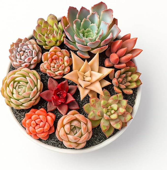 12pc Succulents Plants Live – Easy Care Bare Root Succulent, Low Maintenance Mini Succulents for Indoor Outdoor Decor, Home Office & Garden, Gift Set for Plant Lovers