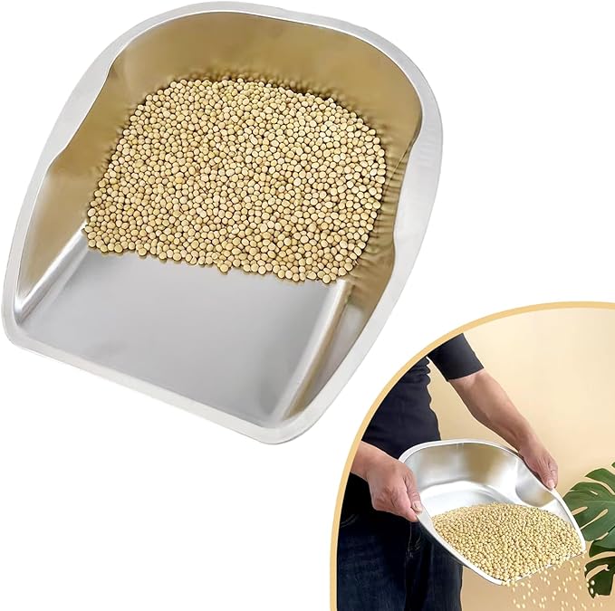 Heavy-Duty Multi-Use Stainless Steel Feed Scoop, Grain Scoop – with Dual-Side Handles, Stackable One-Piece Design, Thickened, Tall, High-Capacity Body - for Feed, Grain, Soil