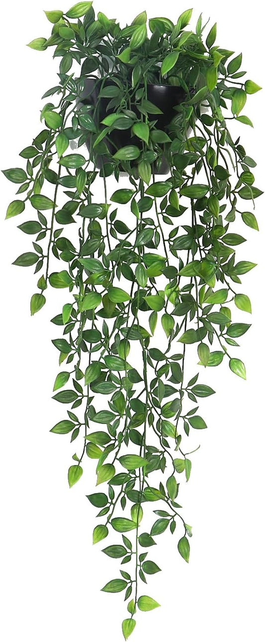 Artificial Hanging Plants,1 Pack Fake Wall Plants,Faux Mandala Vines Potted Plants,Plastic Greenery with Planter for Indoor Outdoor Garden Patio Office Décor
